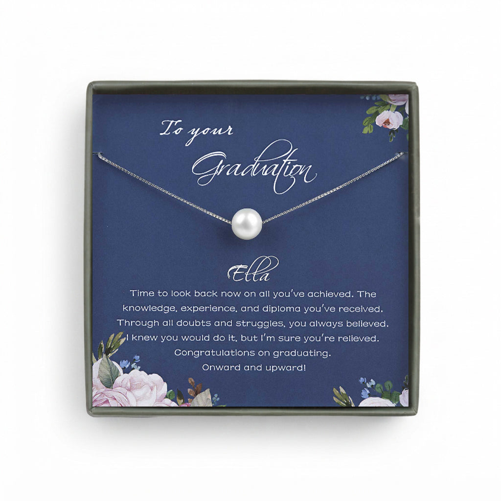 "To Your Graduation" Card and Pearl Necklace