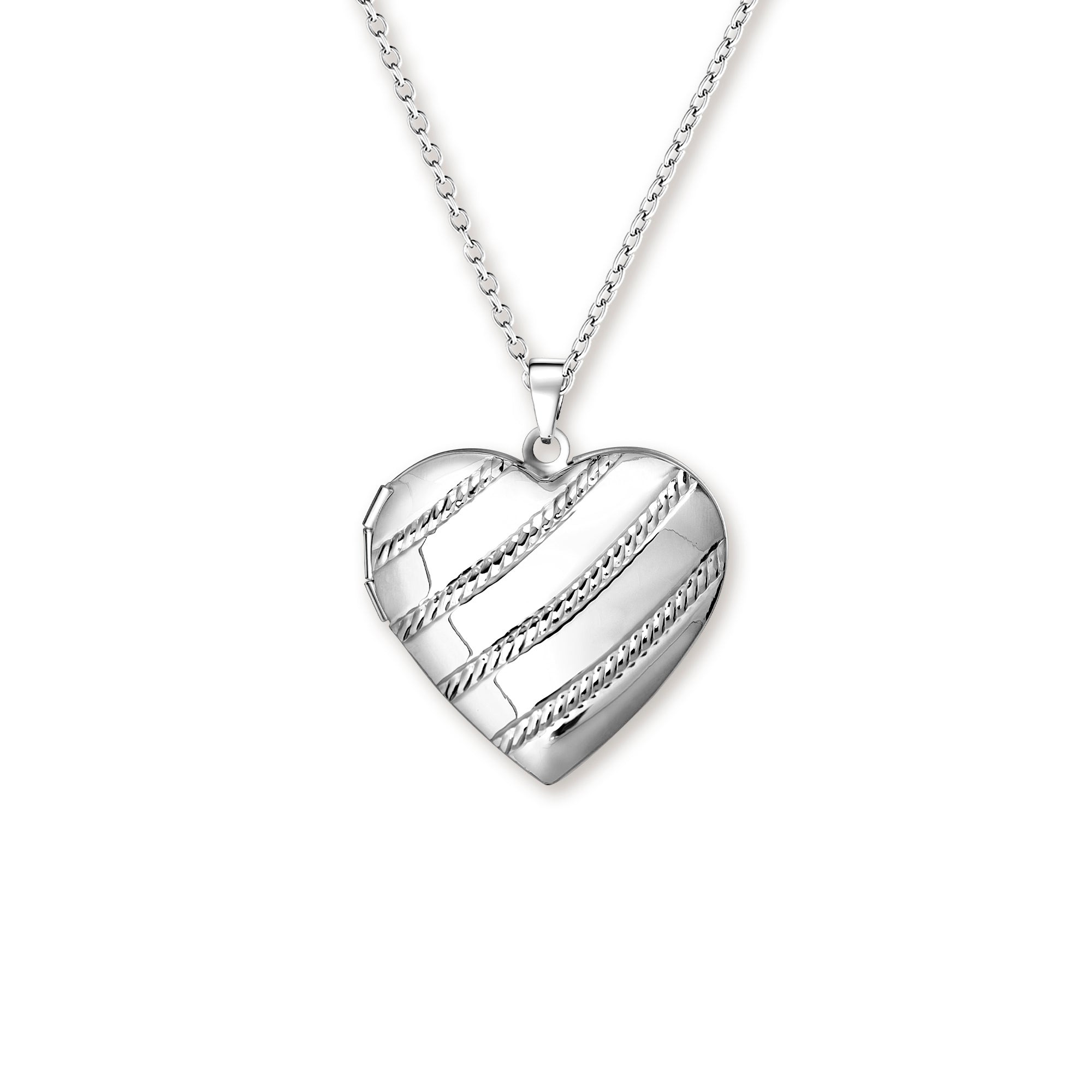 Stripes Heart Photo Locket