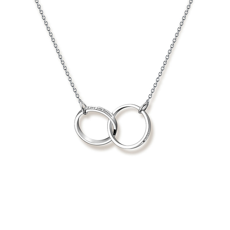 Image 6 Rings Interlocked Interlocking Rings Necklace – Personalized Jewelry in Silver & Gold ...