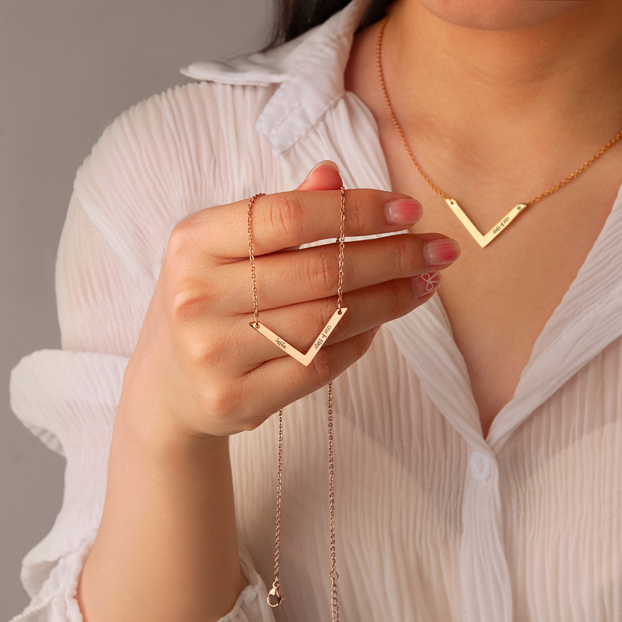 Custom Class of 2025 V Bar Necklace