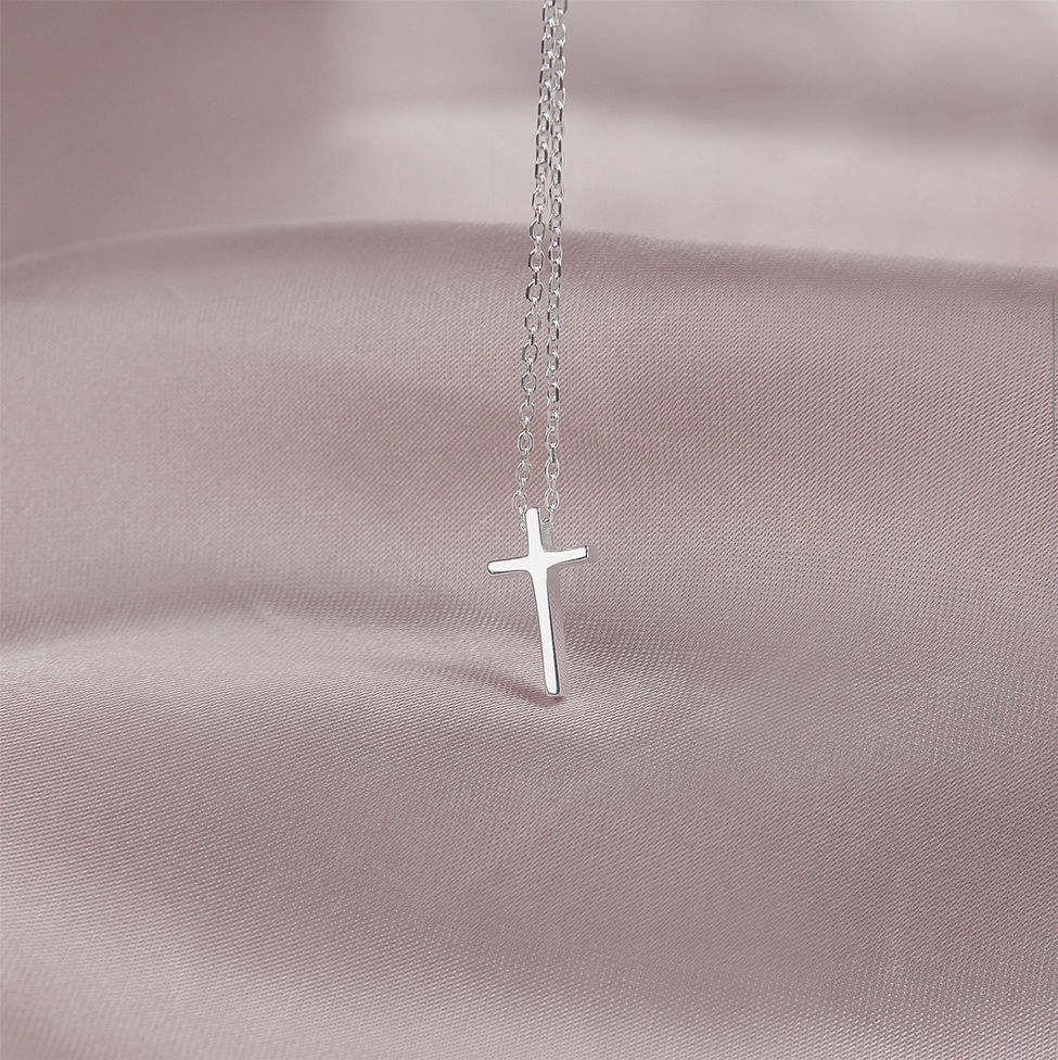 Custom Cross Necklace with Purple Card Necklace