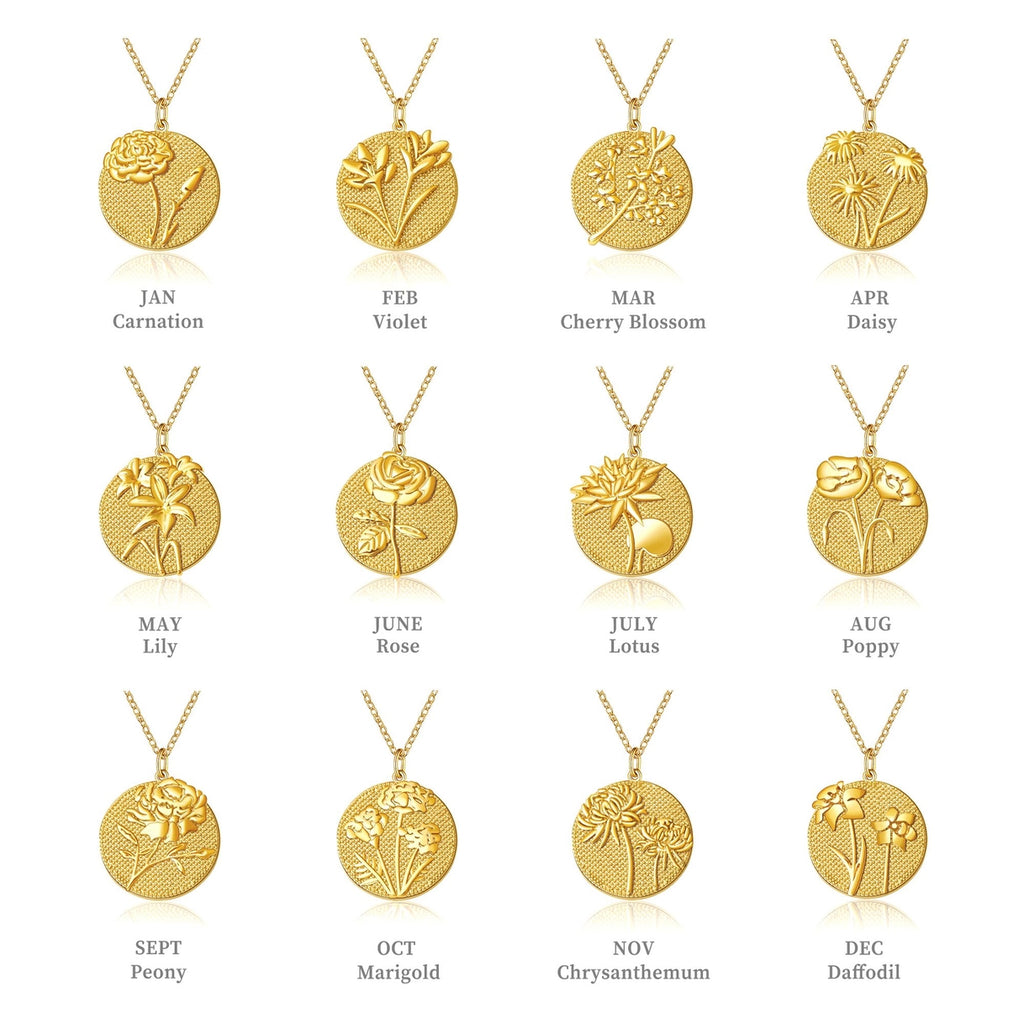 "To My Beautiful Mom" 3D Birth Flower Necklace