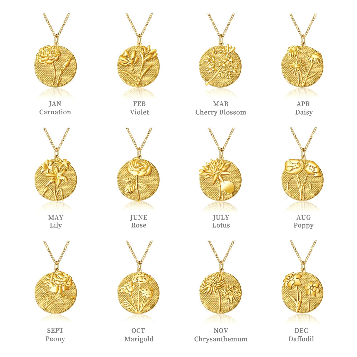 "To My Beautiful Mom" 3D Birth Flower Necklace