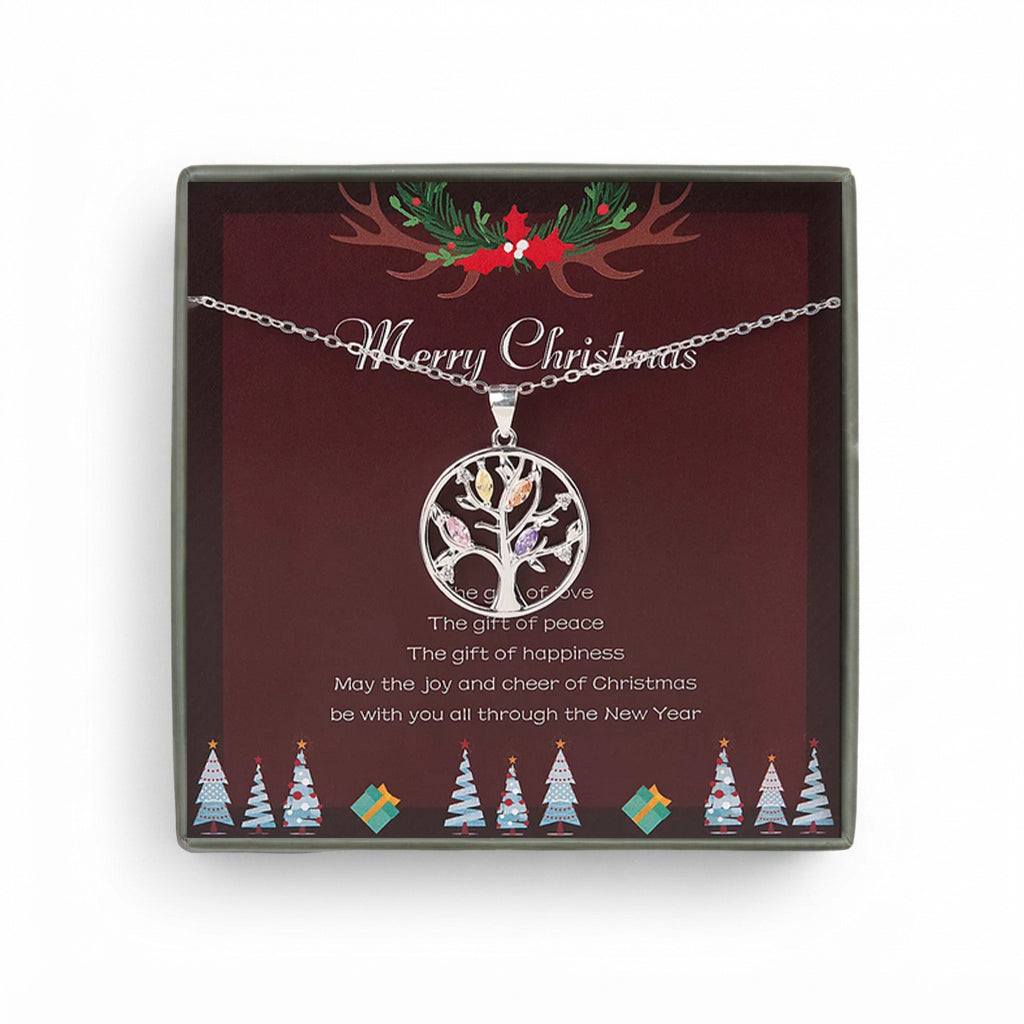"Merry Christmas" Card and Tree of Life Necklace