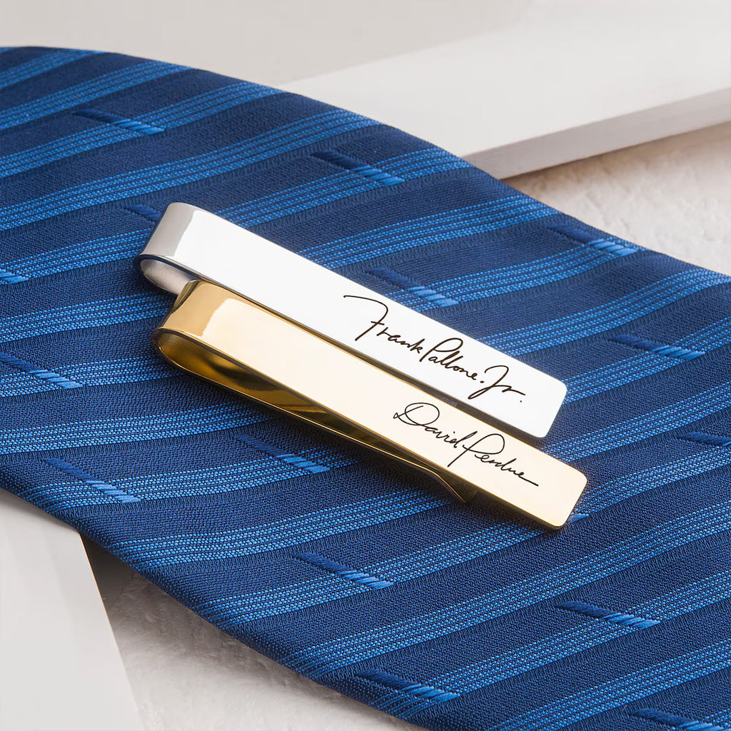 Custom Handwriting Engraved Tie Clip