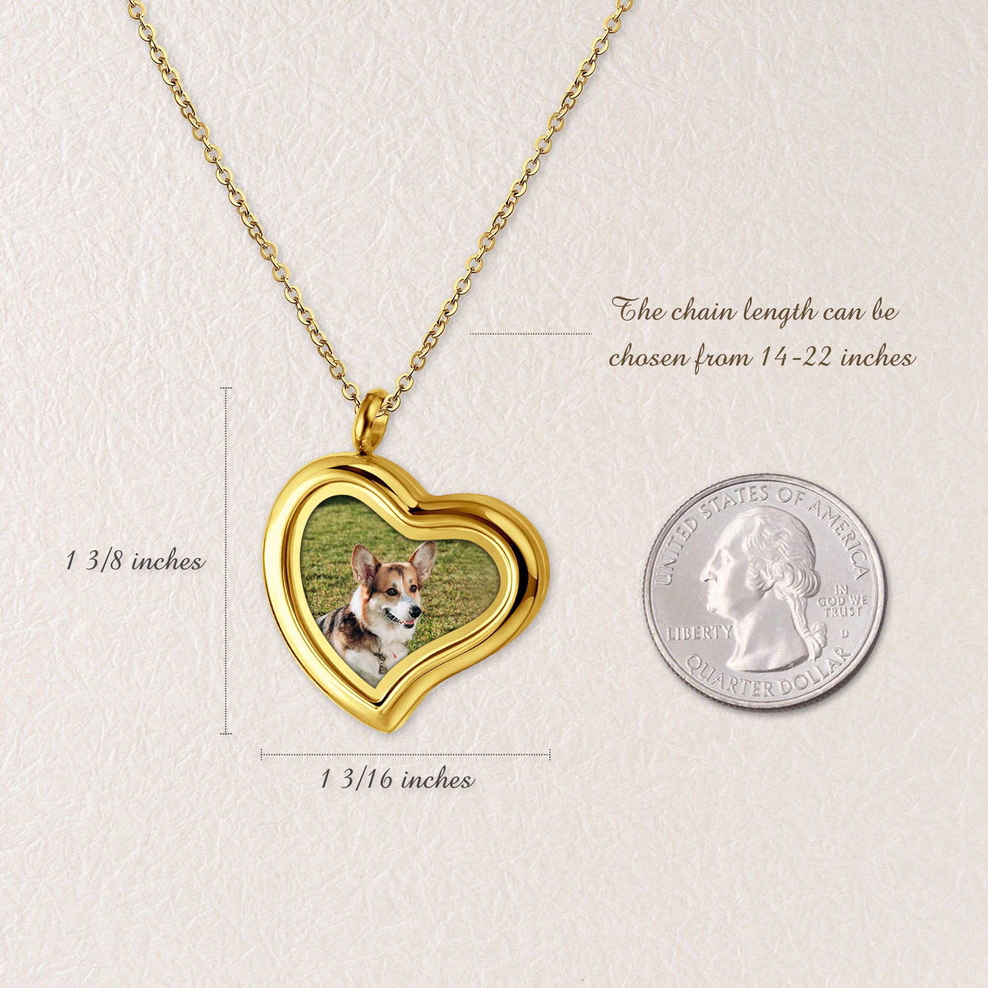 Glass Sideways Heart Photo Locket Pet Necklace