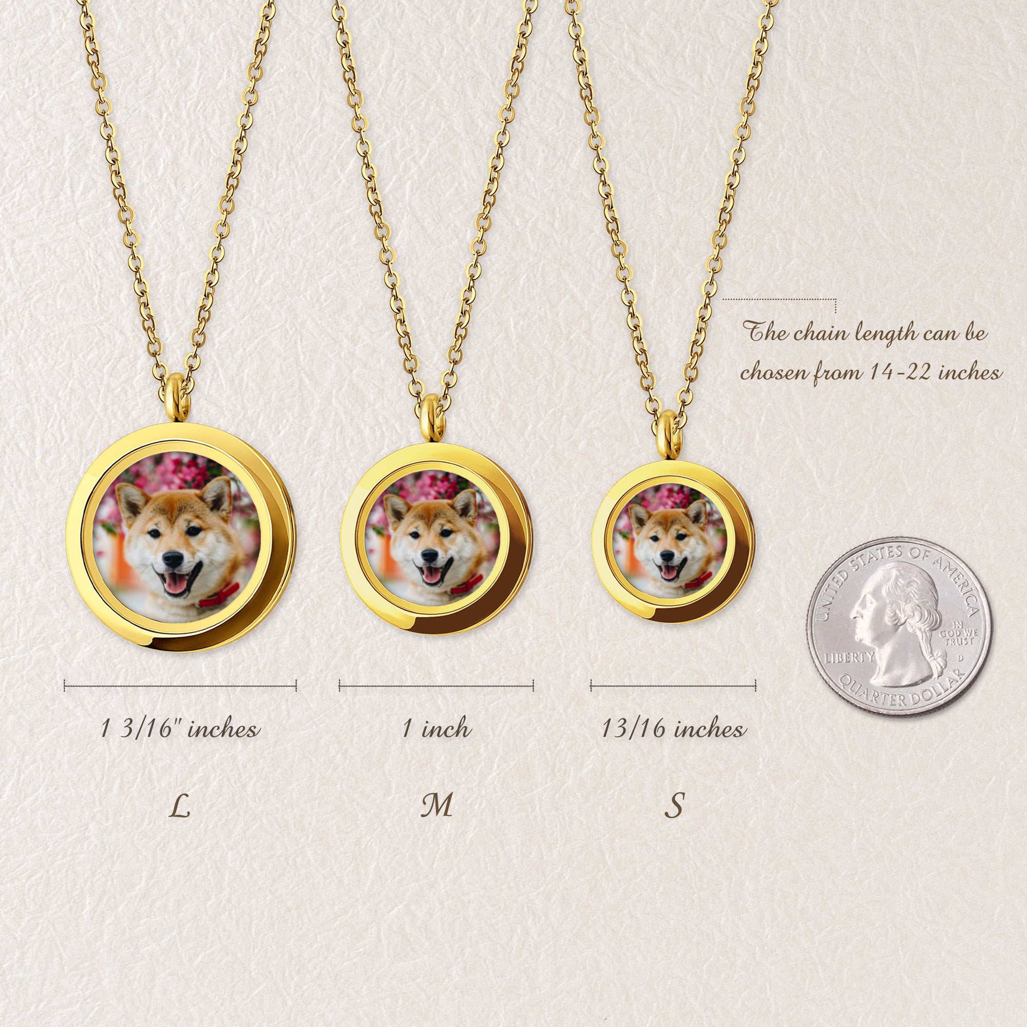 Glass Round Photo Locket Pet Necklace