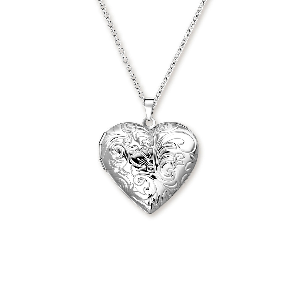 Flourish Heart Pet Photo Locket Necklace