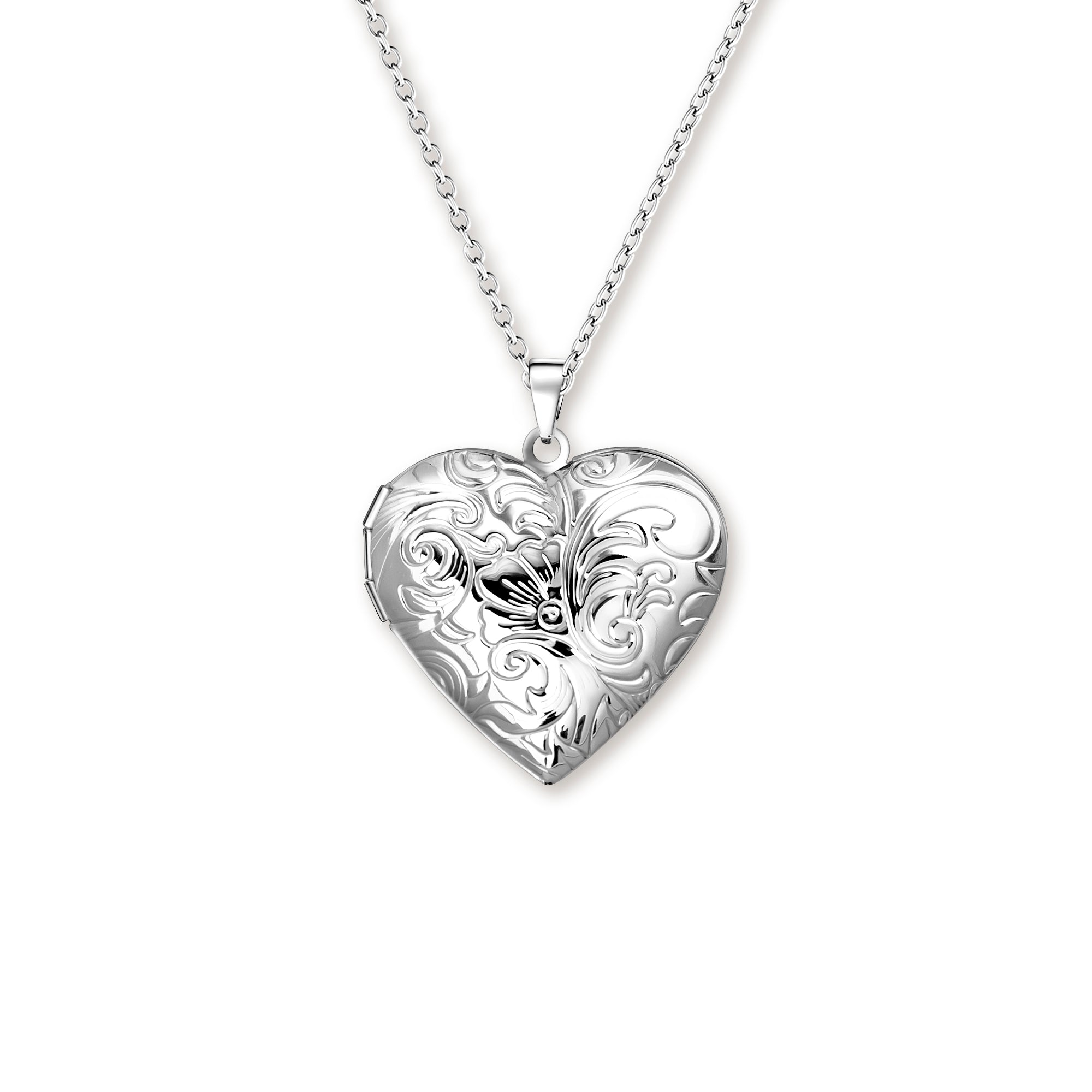 Flourish Heart Pet Photo Locket Necklace