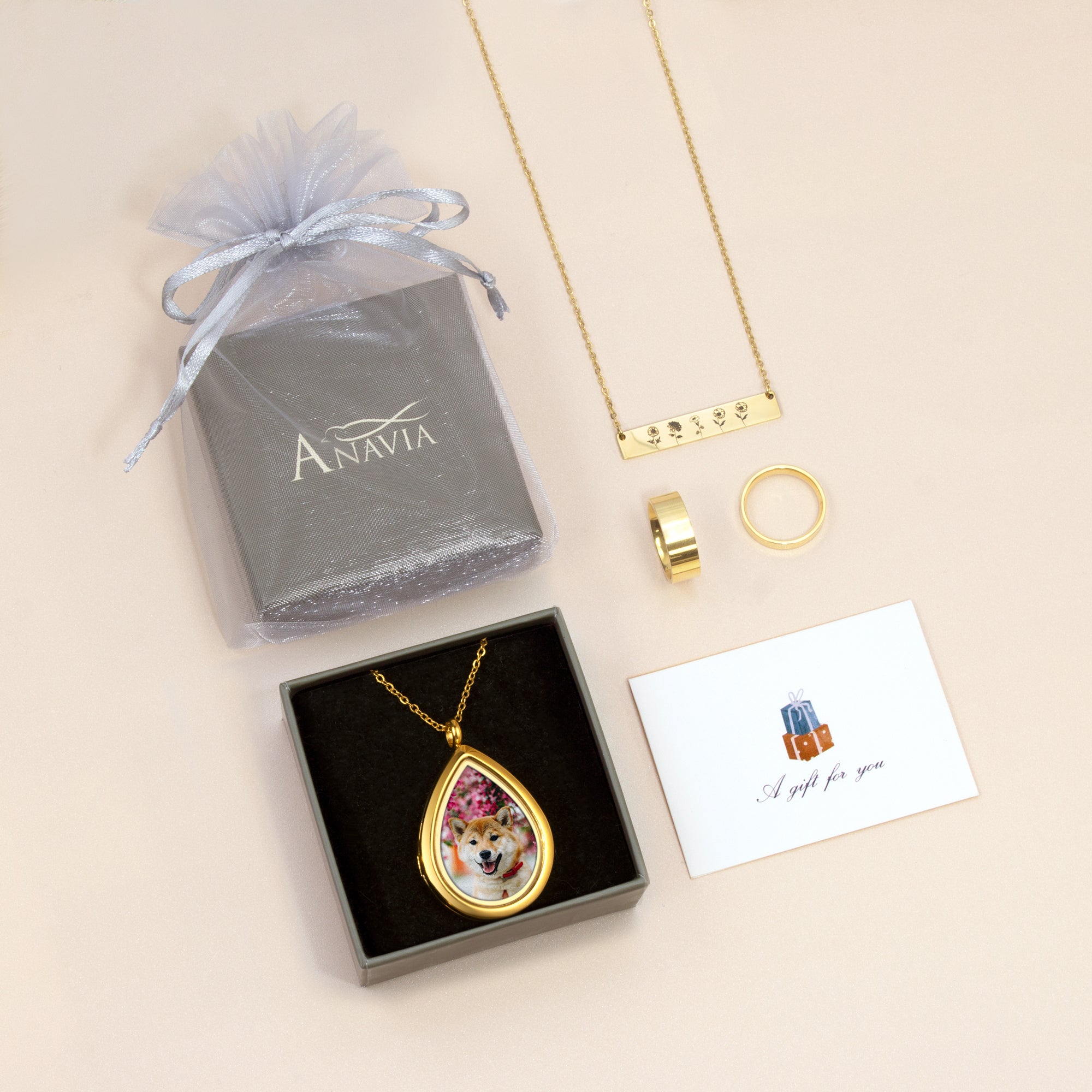 Teardrop Glass Photo Locket Pet Necklace