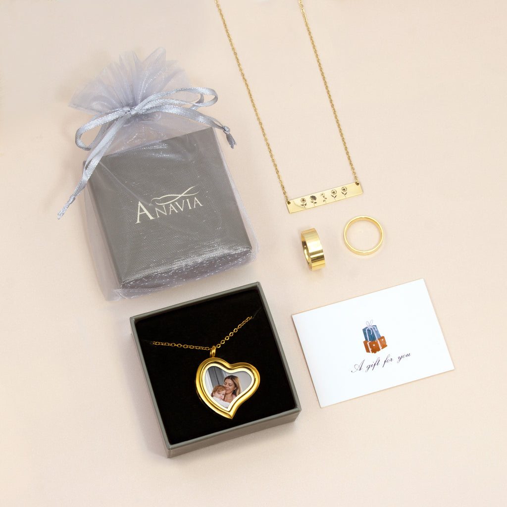 Glass Sideways Heart Photo Locket Necklace