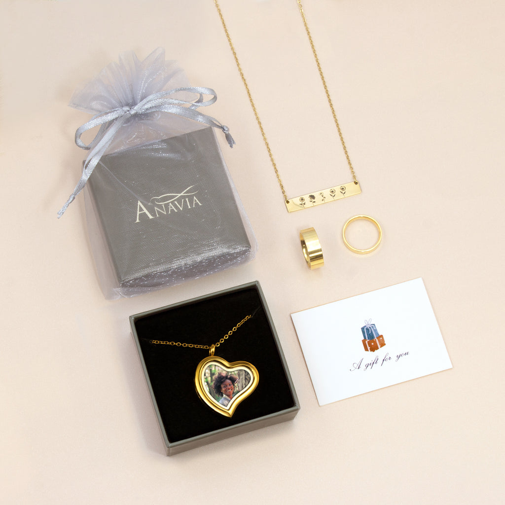 Glass Sideways Heart Photo Locket Necklace