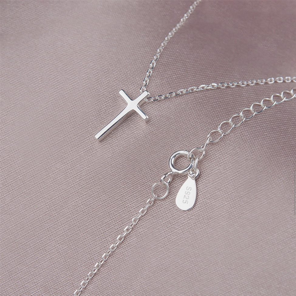 Custom Cross Necklace with Purple Card Necklace