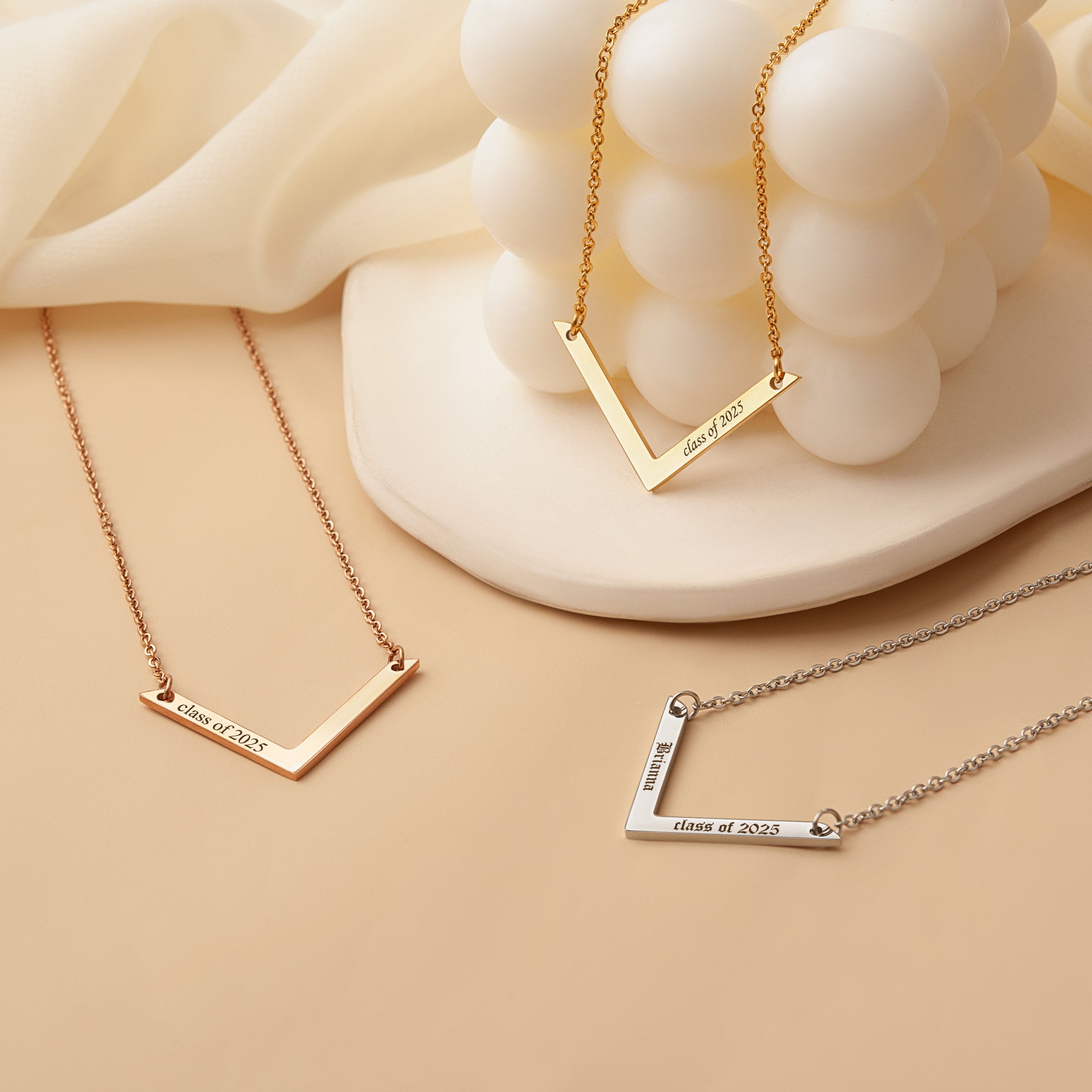 Custom Class of 2025 V Bar Necklace