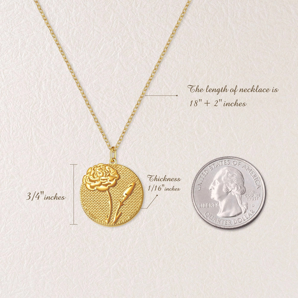 "To My Beautiful Mom" 3D Birth Flower Necklace