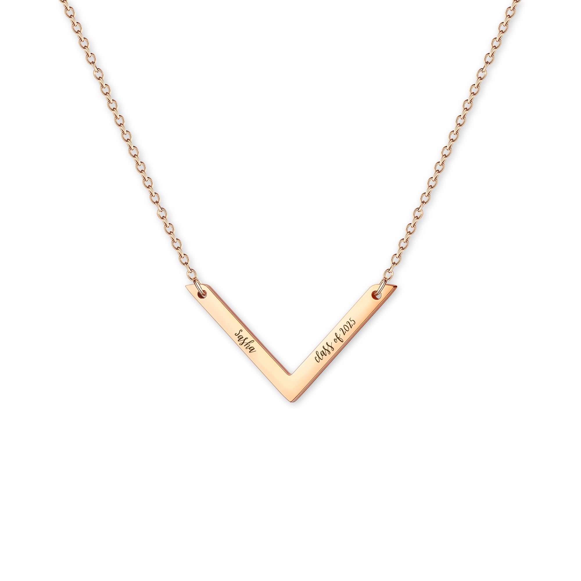 Custom Class of 2025 V Bar Necklace