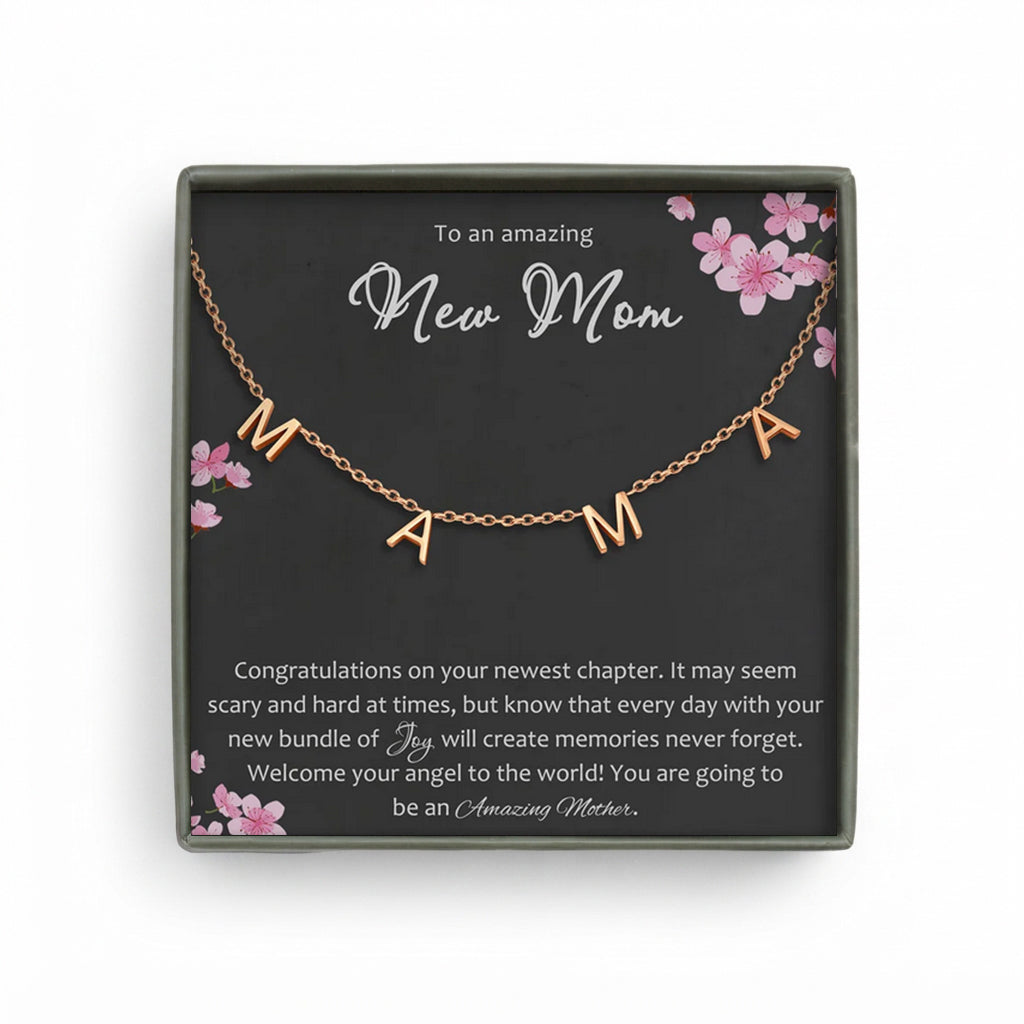 "To an Amazing New Mom" Mama Necklace Gift Set
