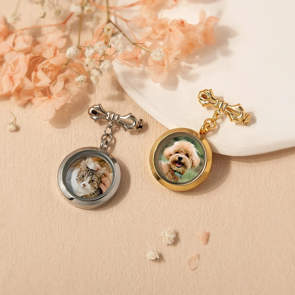 Pet Photo Locket Lapel Pin