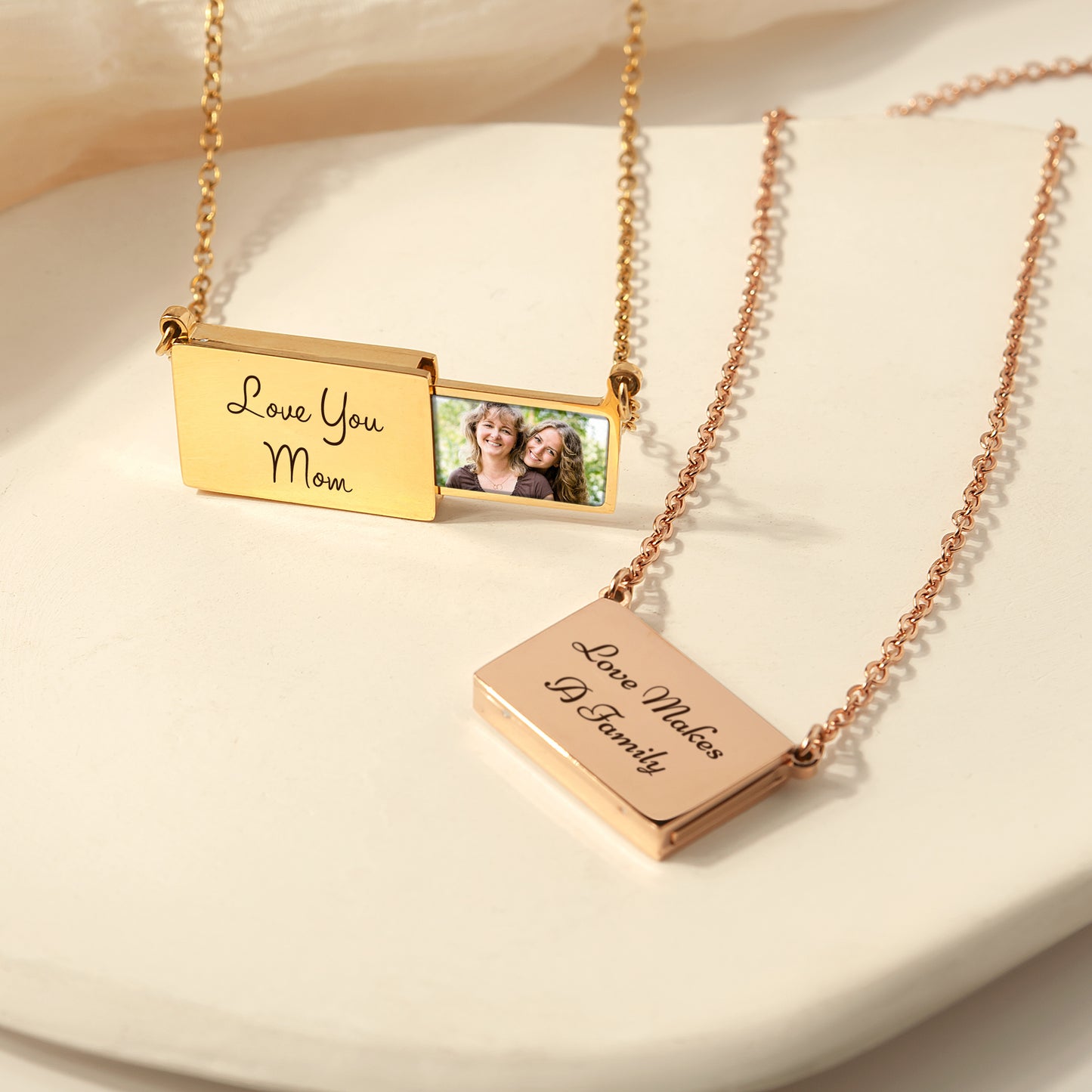 Personalized Hidden Drawer Picture Locket Necklace