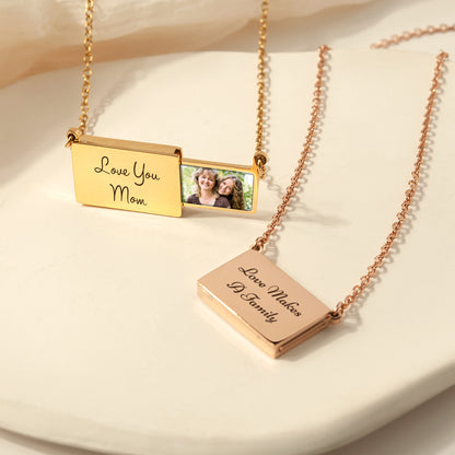 Personalized Hidden Drawer Picture Locket Necklace