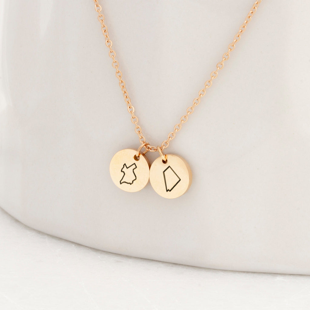 Long Distance State Mini Charm Necklace