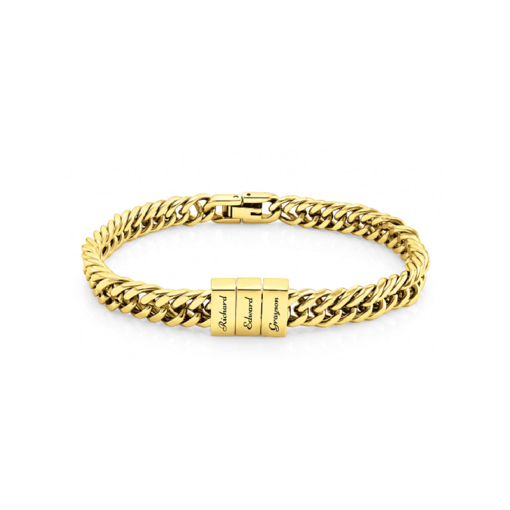 Personalized Men's Engraved Cube Bracelet