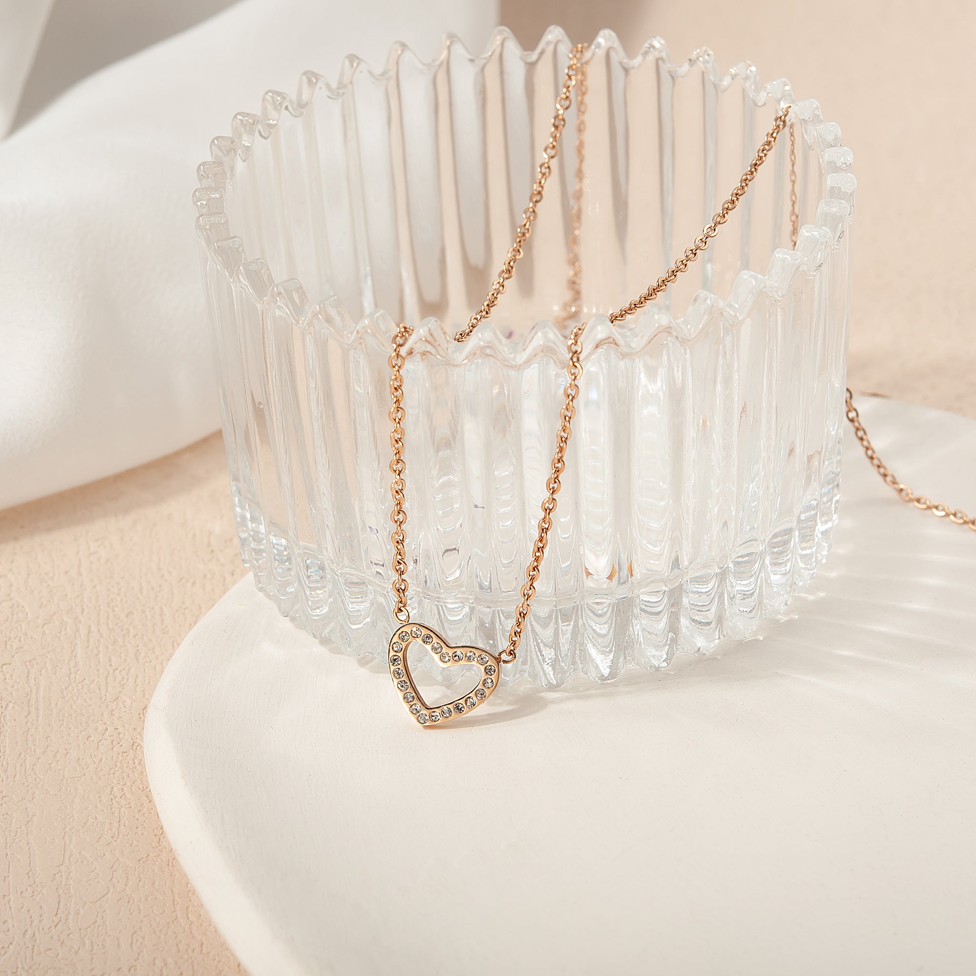 "For my Beautiful Girlfriend" Valentine's Day Card and Heart Necklace