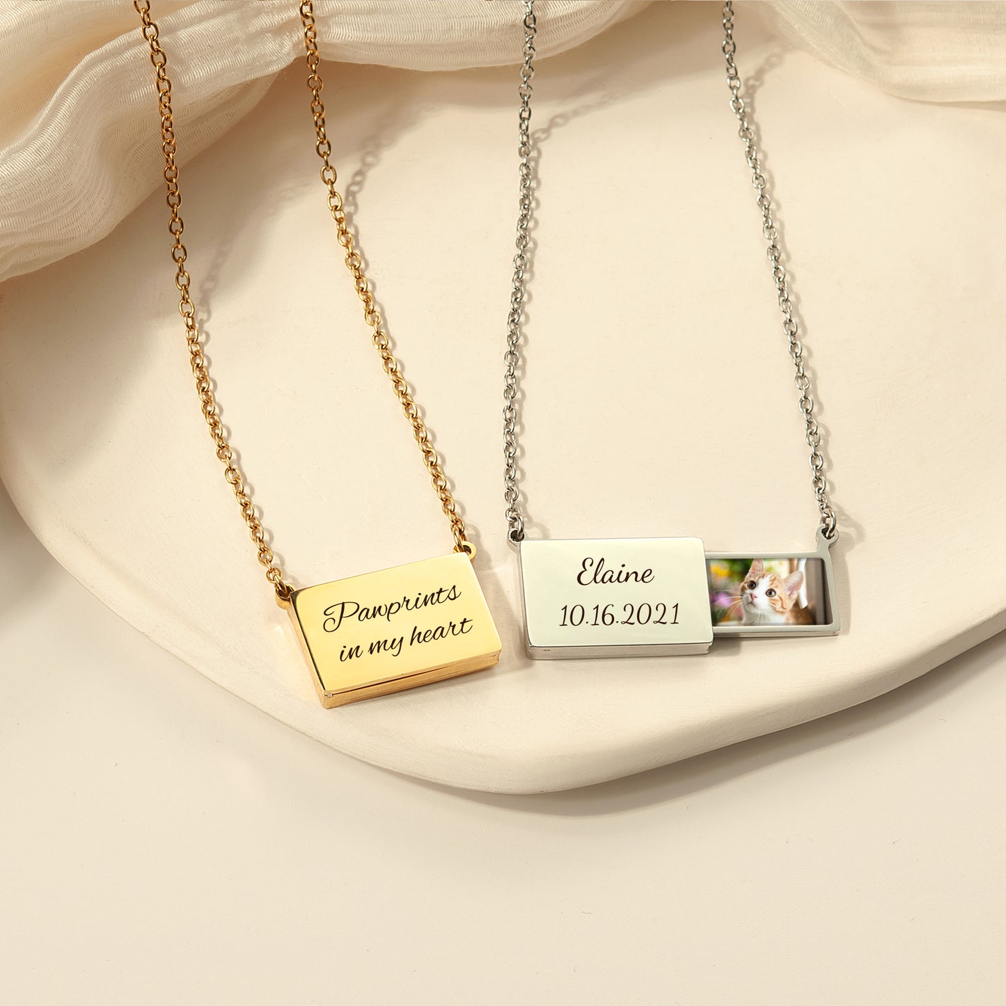 Personalized Pet Picture Hidden Photo Locket Necklace