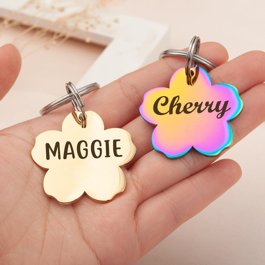 Cherry Blossom Pet ID Dog Tag