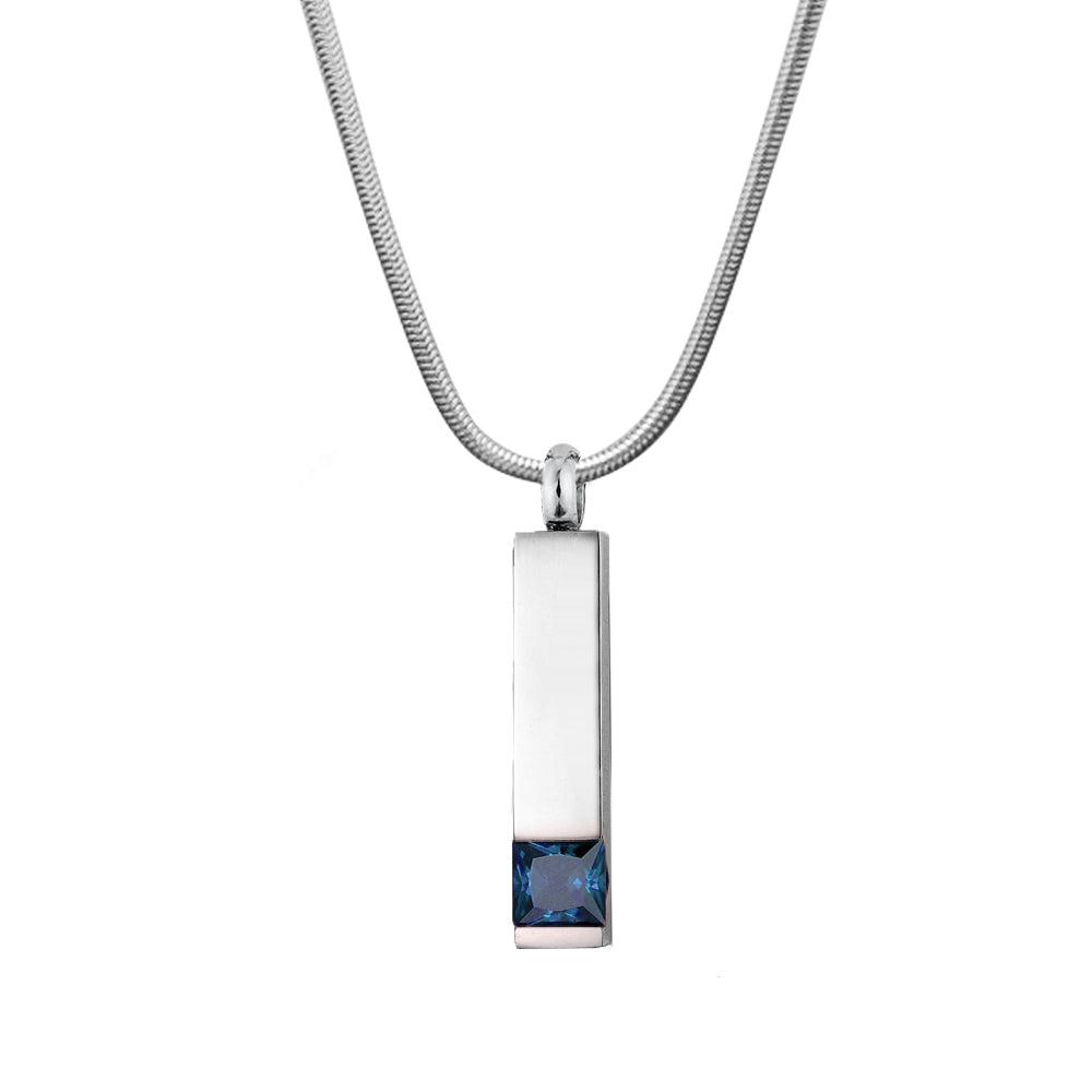 Birthstone Bar Memorial Necklace