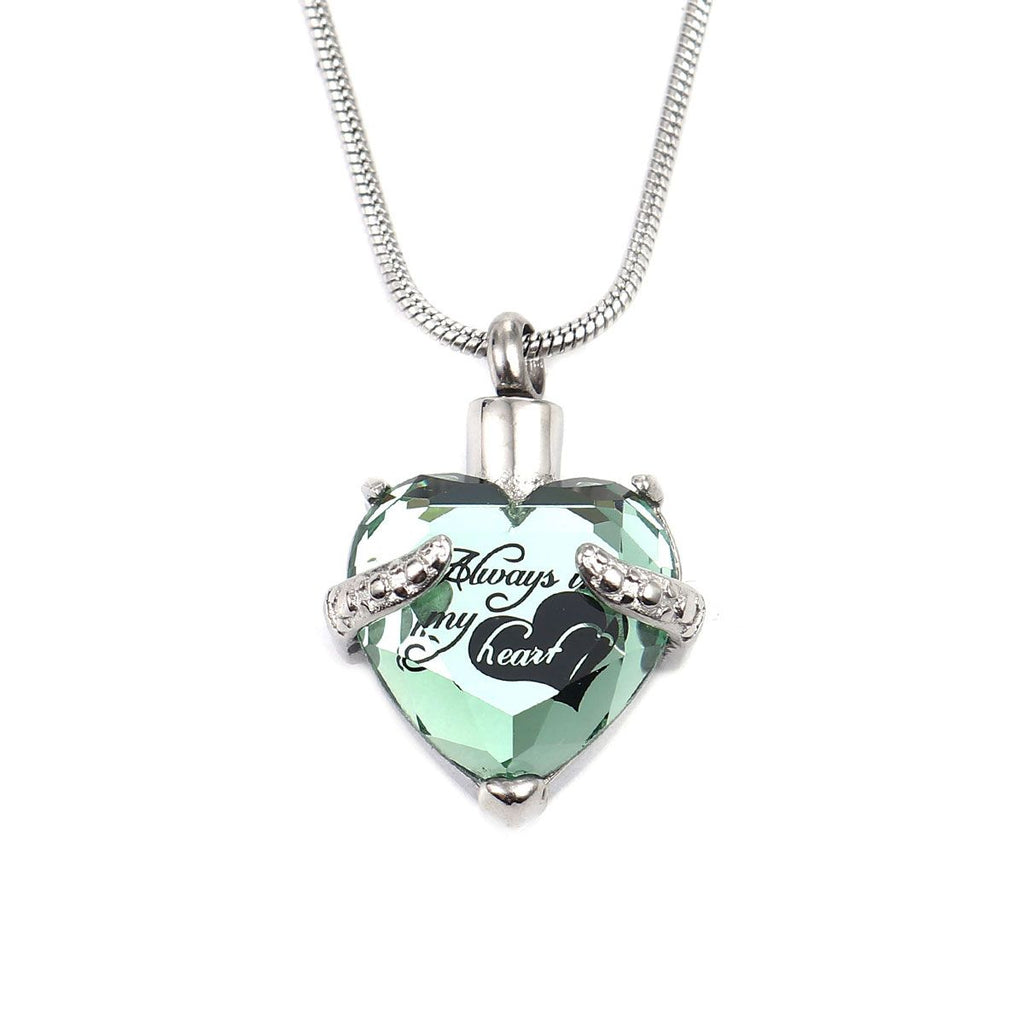 Crystal Always in my Heart Memorial Necklace