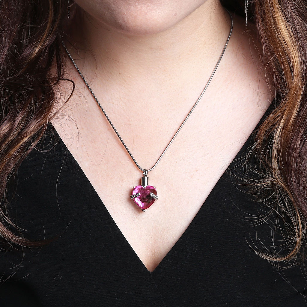 Crystal Always in my Heart Memorial Necklace