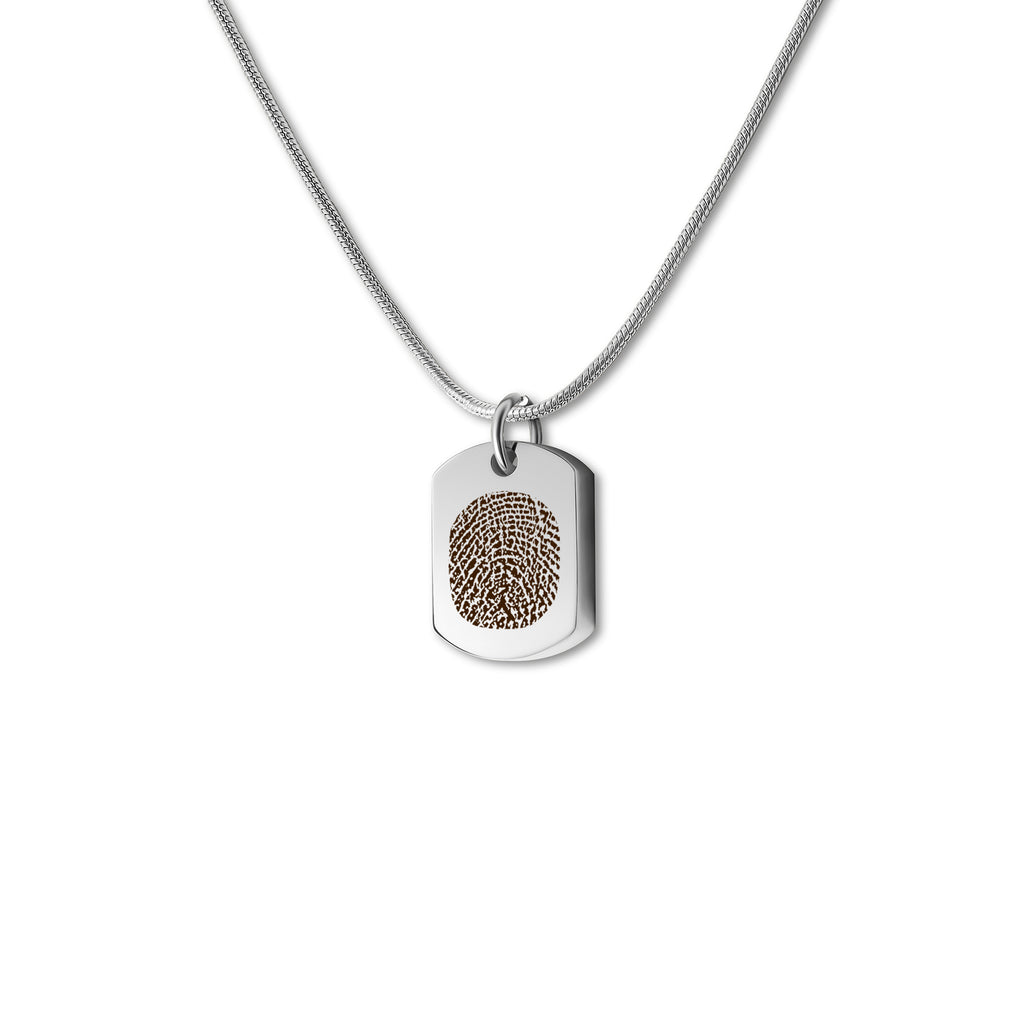 Fingerprint Memorial Dog Tag Necklace