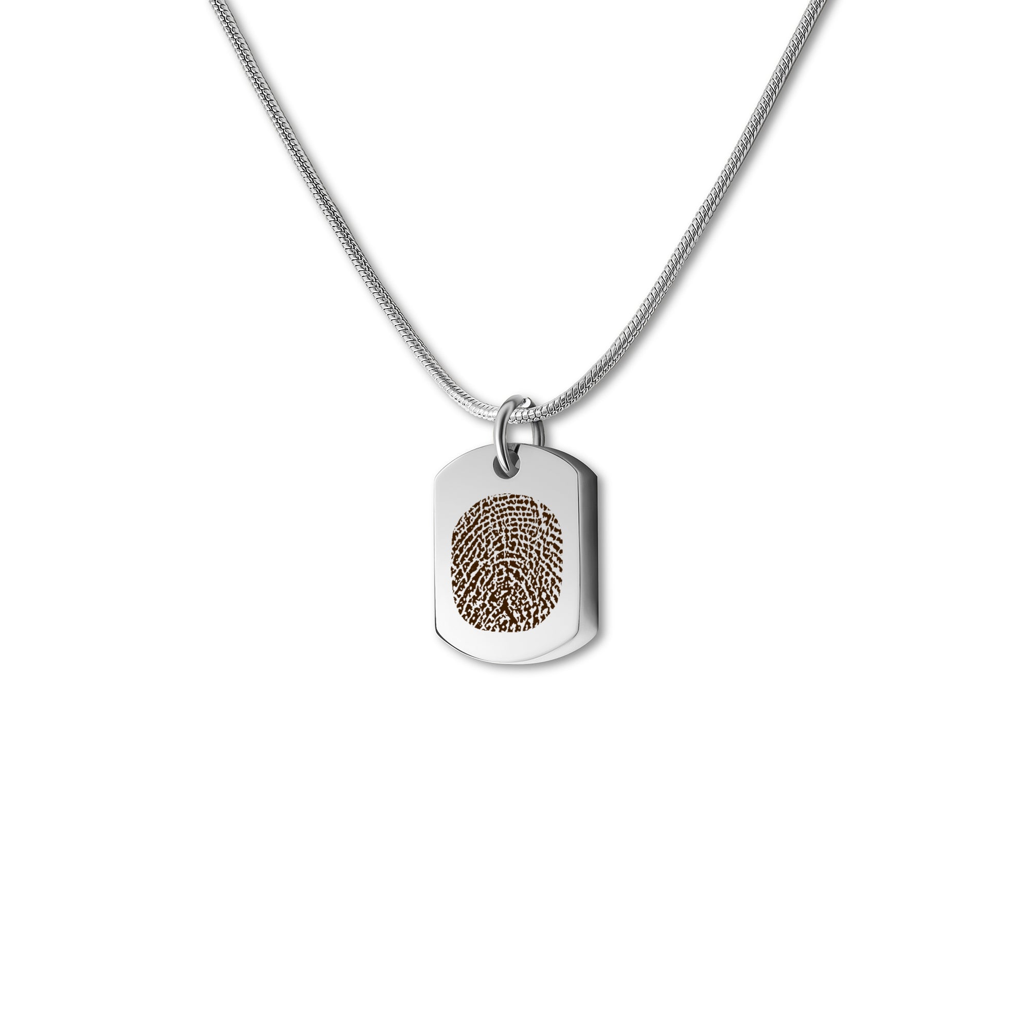 Fingerprint Memorial Dog Tag Necklace