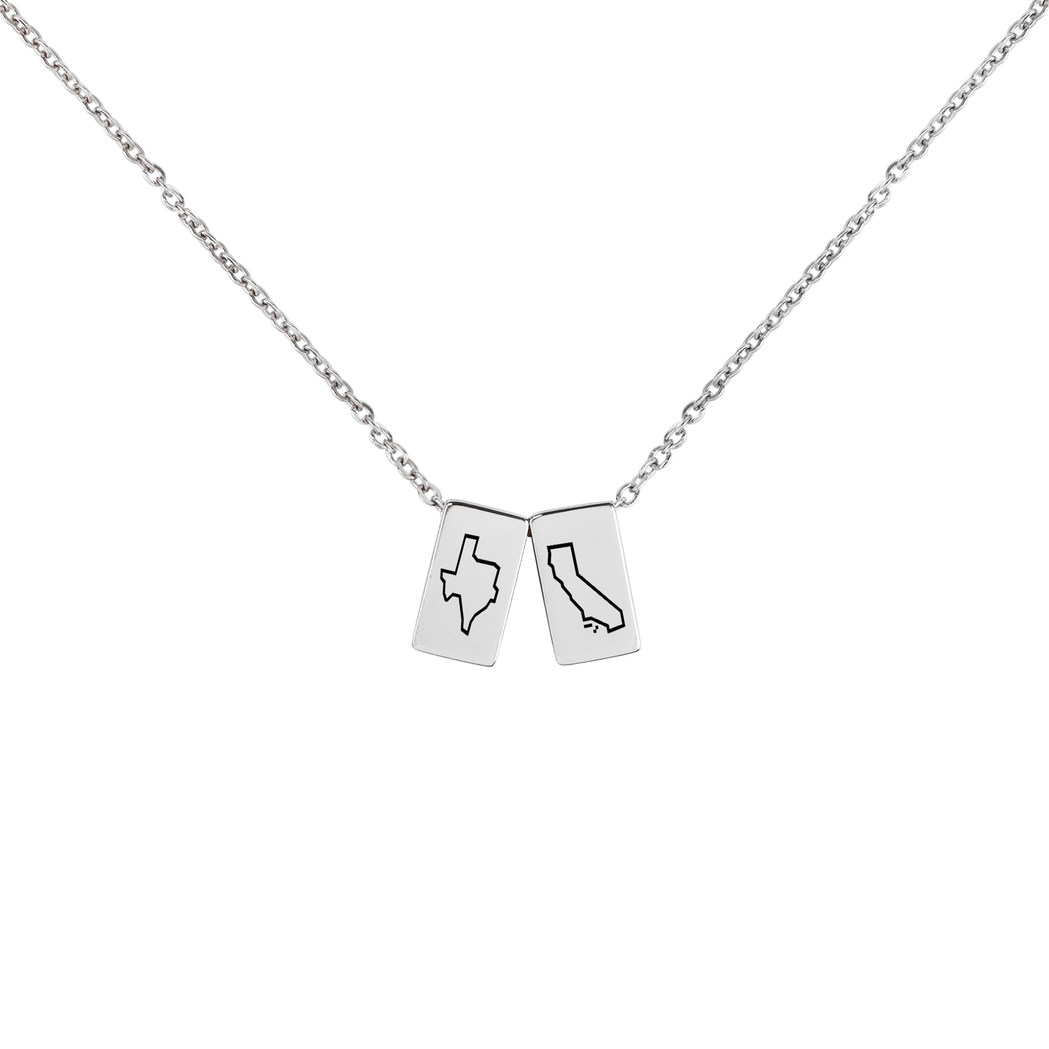 Long Distance State Cube Necklace