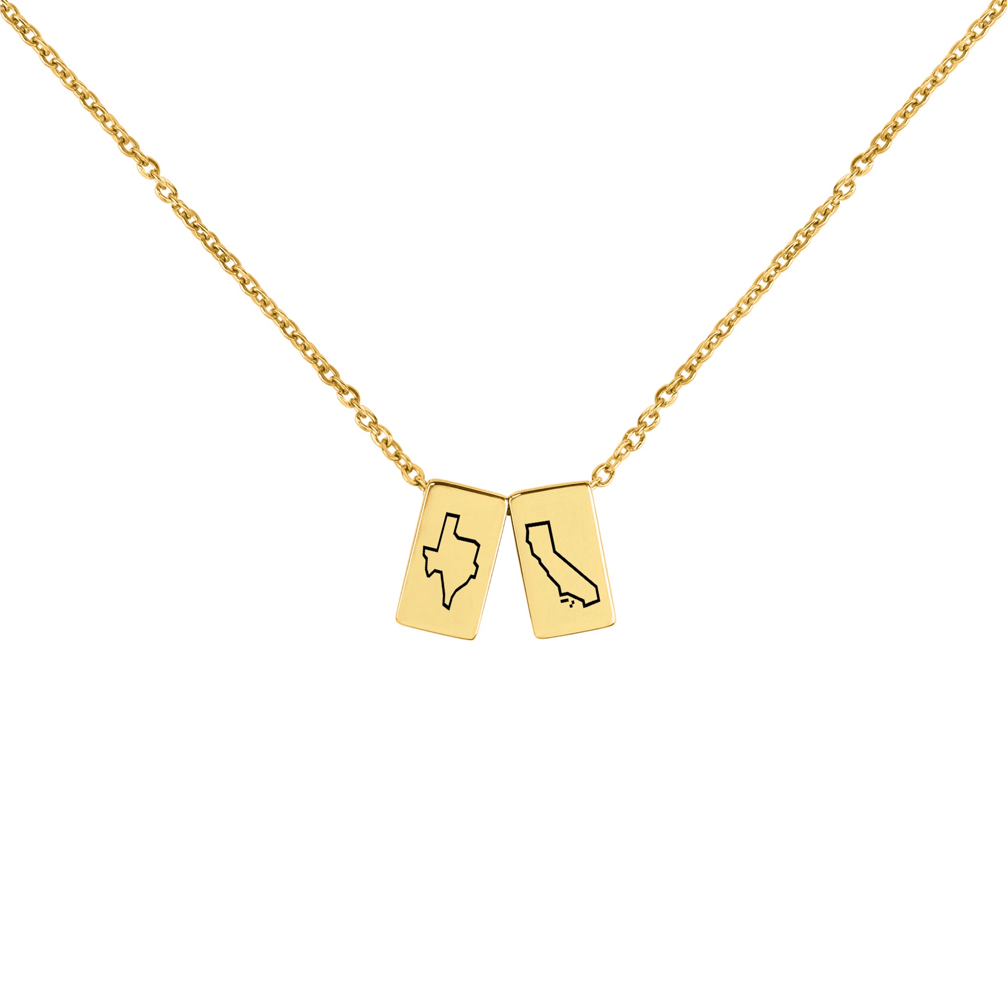 Long Distance State Cube Necklace