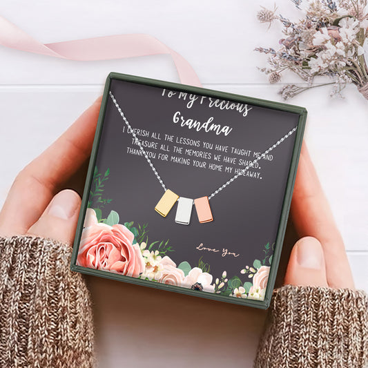 To My Precious Grandma Multi Cube Necklace Gift Set