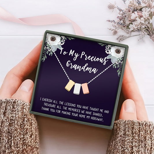 To My Precious Grandma Multi Cube Necklace Gift Set