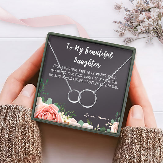 Beautiful Daughter Infinity Ring Necklace Gift Set