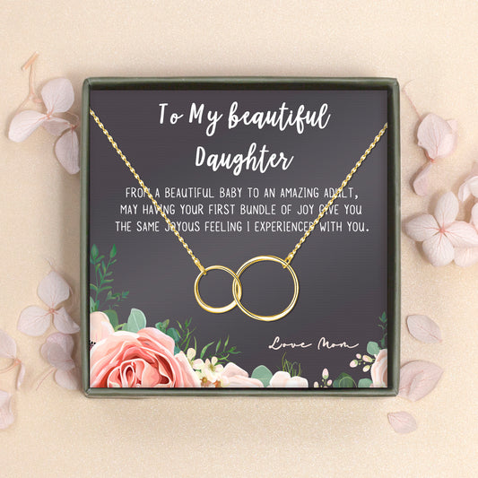 "To my Beautiful Daughter" Card and Infinity Necklace