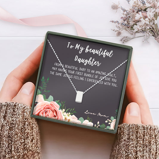 To My Beautiful Daughter Cube Necklace Gift Set