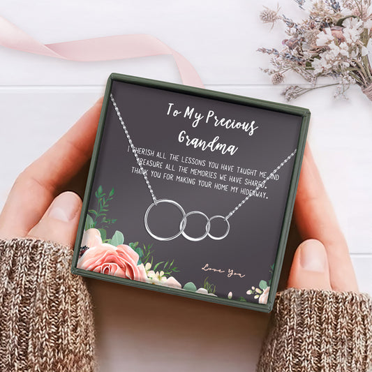 To My Precious Grandma Triple Infinity Necklace Gift Set