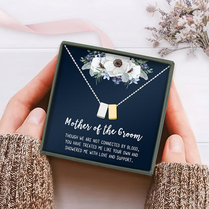 Mother of the Groom  - 2 Cube Necklace - Blue Card