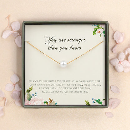 You are Stronger Inspirational Gift Necklace for BFF, Encouragement Gift for Soul Sister