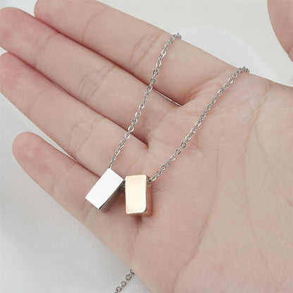 Merry Christmas Card and Cube Necklace Gift Set