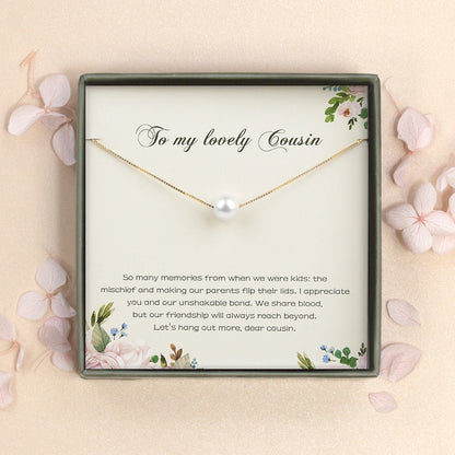 To My Lovely Cousin Card and Freshwater Pearl Necklace Gift Set