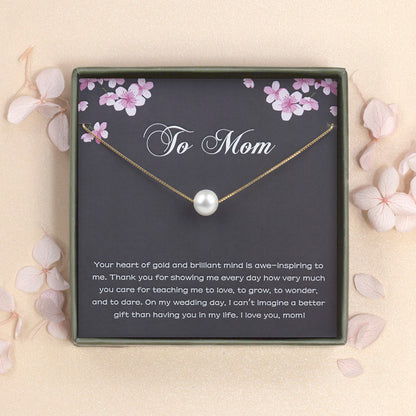 "To Mom" Card and Pearl Necklace