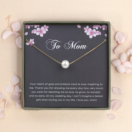 "To Mom" Card and Pearl Necklace