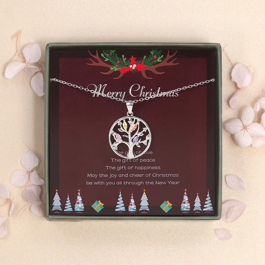 "Merry Christmas" Card and Tree of Life Necklace