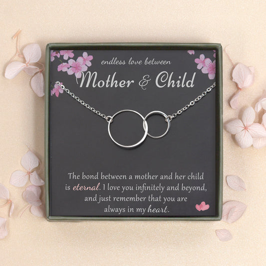 "Endless Love Between Mother And Child" Card and Interlocking Necklace